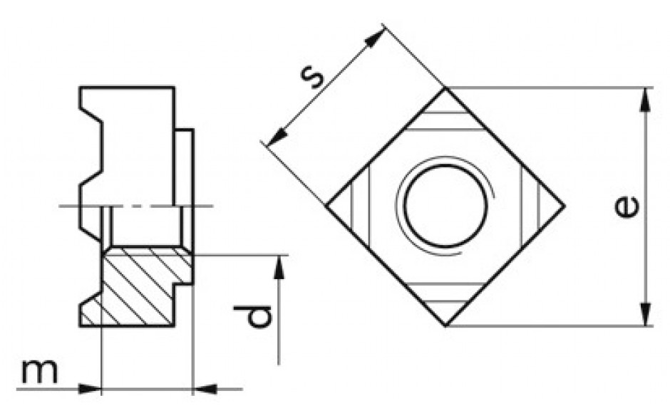 Schweißmutter DIN 928 - Stahl - blank - M12