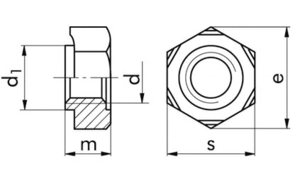 Schweißmutter DIN 929 - blank - M16 X 1,5