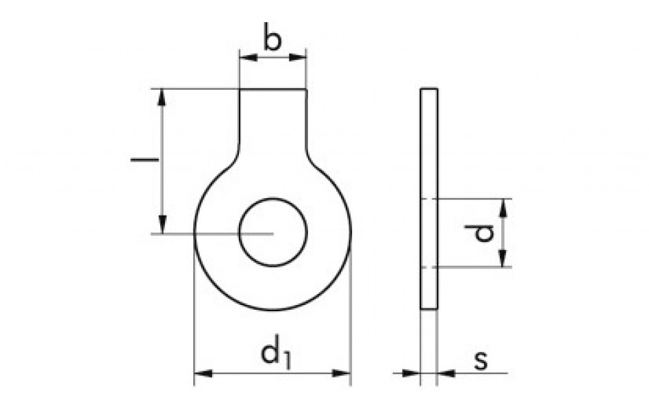 Sicherungsblech mit Lappen DIN 93 - A2 - M8=8,4mm