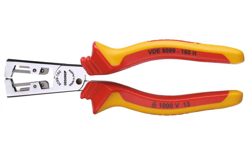 GEDORE VDE-Abisolierzange STRIP-FIX mit Hüllenisolierung 160 mm -VDE 8099-160 H- Nr.:1552082