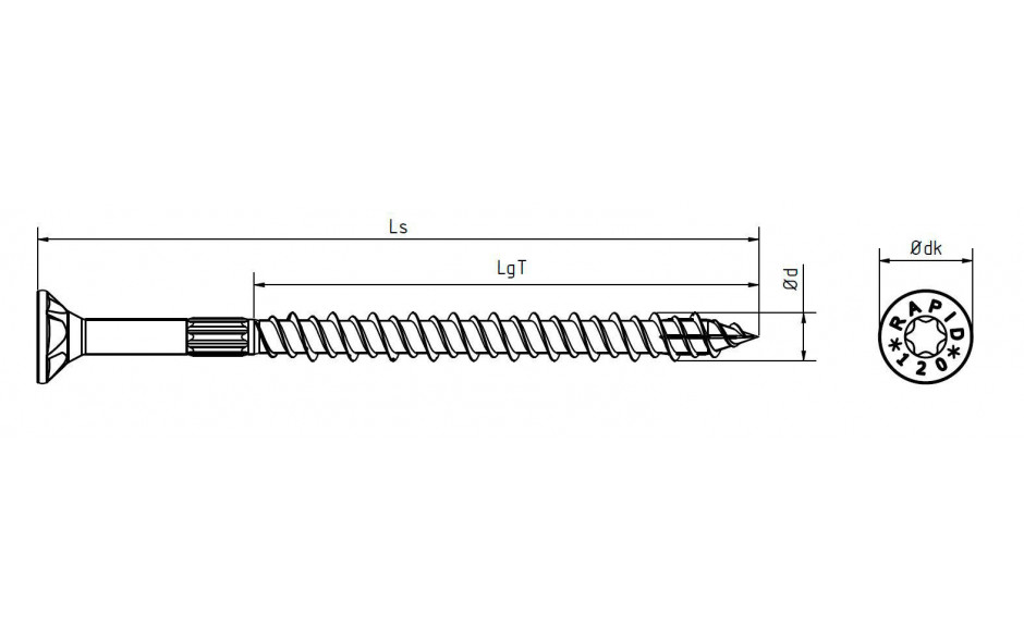 Spanplattenschraube RAPID® - Senkfrästaschenkopf - YellWin500 - 3 X 25 - TX10 - ETA 12/0373