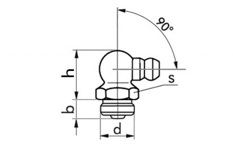 Kegelkopf-(Hydraulik) Schmiernippel, Gewinde: M8, 90°