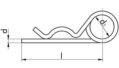 Federstecker doppelt - verzinkt blau - 5mm