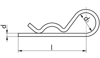 Federstecker einfach - verzinkt blau - 7mm