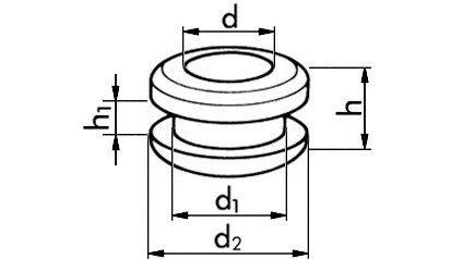 Kabeldurchführungstüllen - schwarz - 10 mm/12 mm