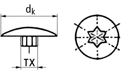 Abdeckkappe für Universal-Turboschraube Flachkopf Ø11 - TX30 - reinweiß