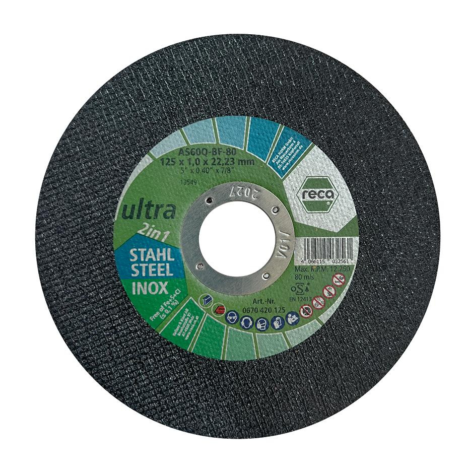 RECA Trennscheibe ULTRA 2 in 1 gerade Durchmesser 125 mm Stärke 1,0 mm Bohrung 22,23 mm