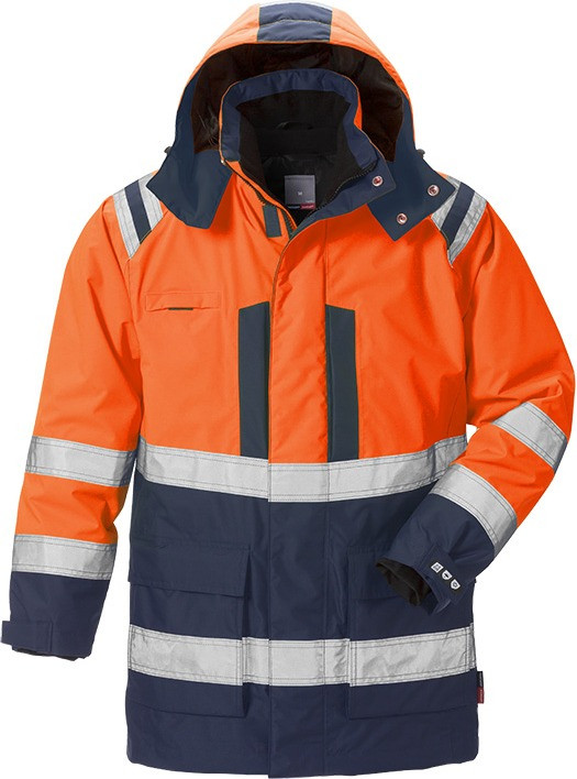 Warnschutzparka HI-VIS Orange/Marine Gr. M