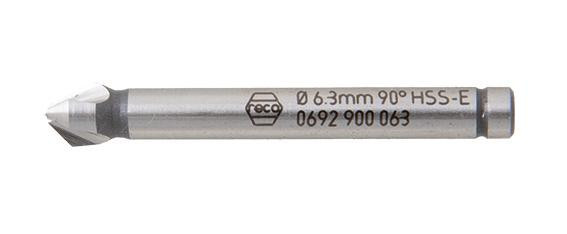 RECA Kegelsenker 3-Schneiden 90 Grad HSS Co5 6,3 mm
