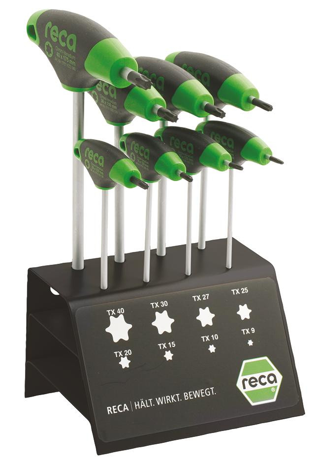 RECA T-Griff Stiftschlüssel-Satz TX 8-teilig