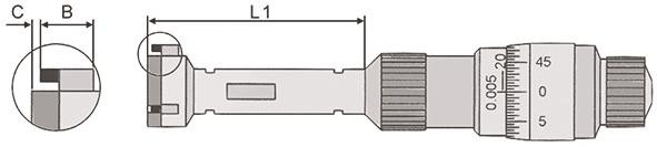 Dreipunkt-Innenmikrometersatz, Messbereich 6-12 mm