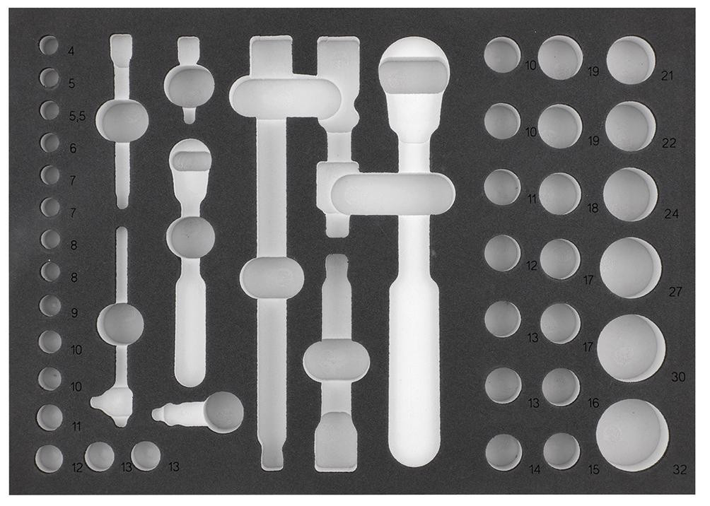 RECA Inlett 1/2 mit Laserung Steckschlüssel-Satz 1/4" & 1/2" 45-teilig