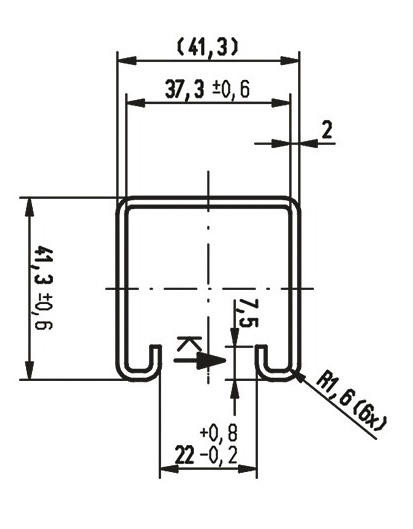 recamo Zahnschiene - Stahl - verzinkt - 41 X 41 X 2,5 - Länge 3m