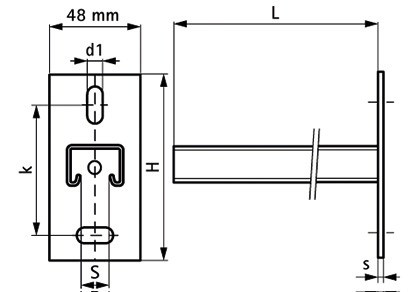 recamo Zahnschienen-Wandkonsole - Stahl - verzinkt - 41/41 - 300 mm