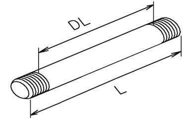 recamo Doppelhalterbolzen - Stahl - verzinkt - M 8 X 25 / 15 mm