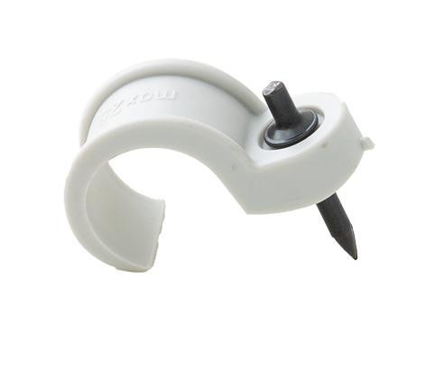 Rohrclip FIXX - PP - grau - inkl. Betonnagel 4X22 - für Rohrdurchmesser 12 - 25mm
