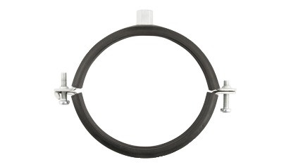 Rohrschelle 2-Schraub - Stahl - verzinkt - EPDM-Einlage - M8/M10 - Spannbereich 21 - 23 - (1/2 Zoll)