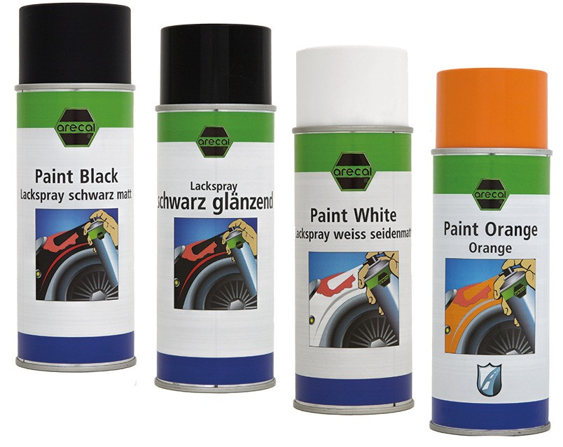 RECA arecal Lack Spray schwarz glänzend 400 ml