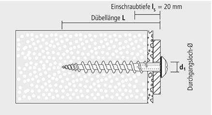 Isolierschraubdübel IPSD - telegrau RAL 7045 - Länge 80mm