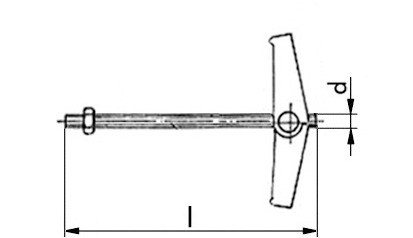 Federklappdübel - mit Sechskantmutter - Stahl - verzinkt blau - M 10 X 180