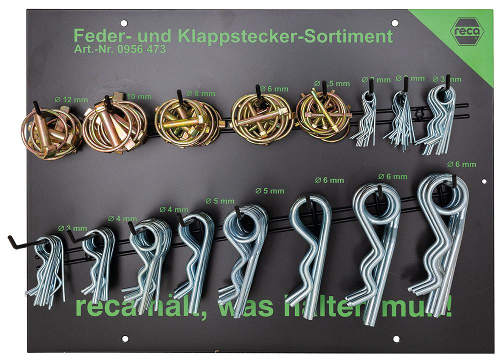 RECA Sortimentstafel - Klapp- & Federstecker - 145-teilig