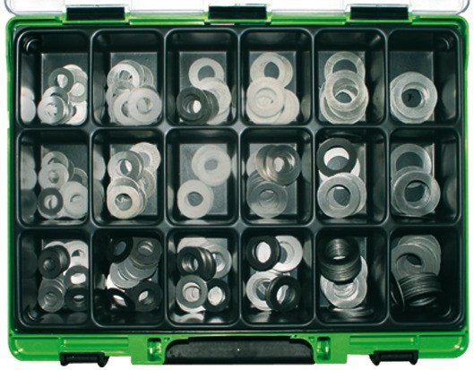 RECA Sortiment - Ausgleichsscheiben - Stahl - blank - 450-teilig