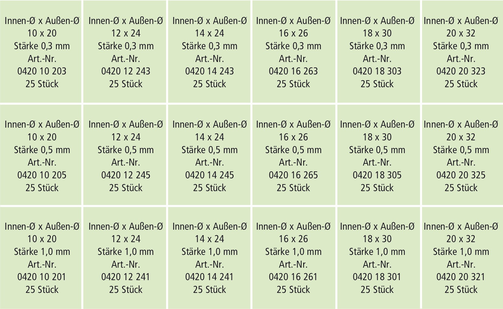 RECA Sortiment - Ausgleichsscheiben - Stahl - blank - 450-teilig
