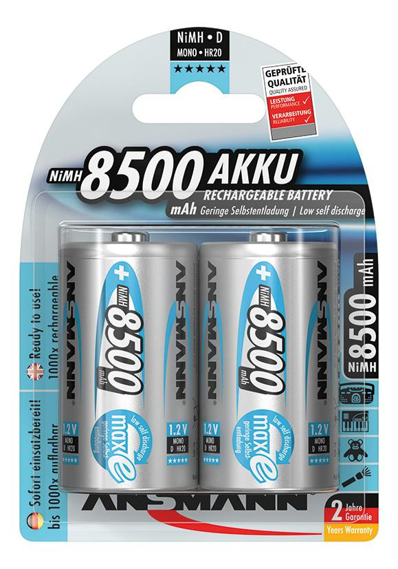 Akku NIMH Typ Mono D, 2er-Blister