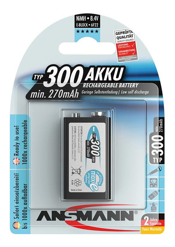 Akku NIMH 9 V Block, 1er-Blister