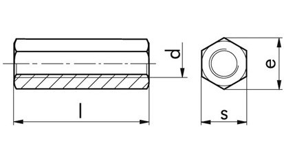 Sechskantmutter DIN 6334 - A2 - M20 X 60