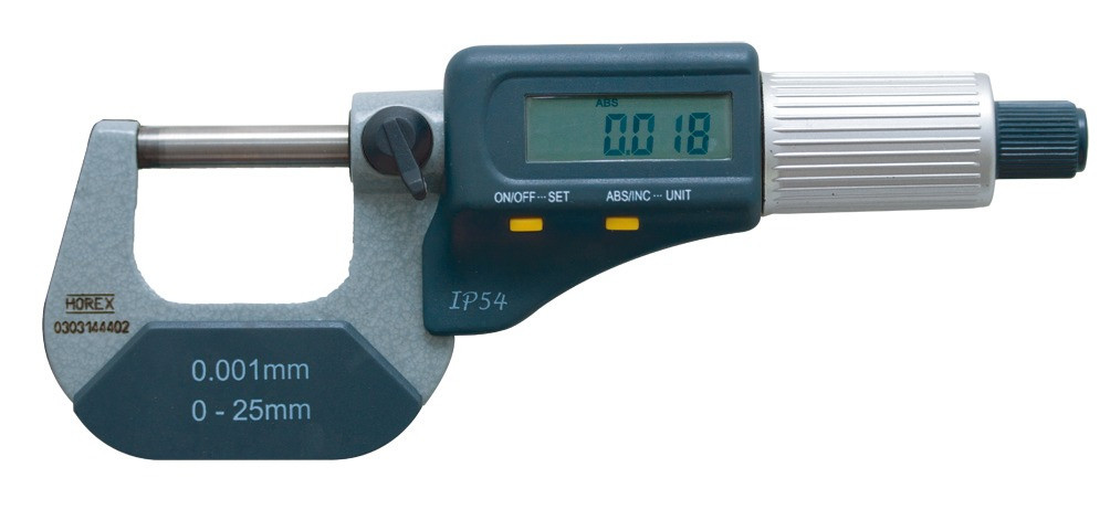 Mikrometer mit Digitalanzeige, Messbereich 0-25 mm, Ablesung 0,001 mm
