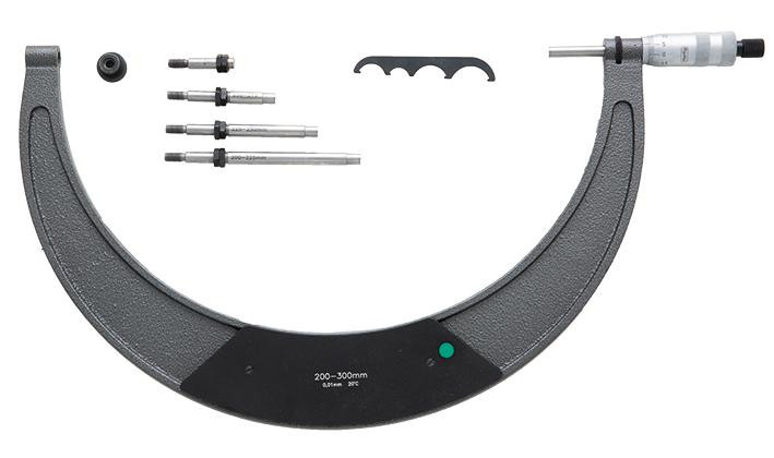Aussenmicrometer, mit auswechselbaren Einsätzen, Messbereich 200-300 mm