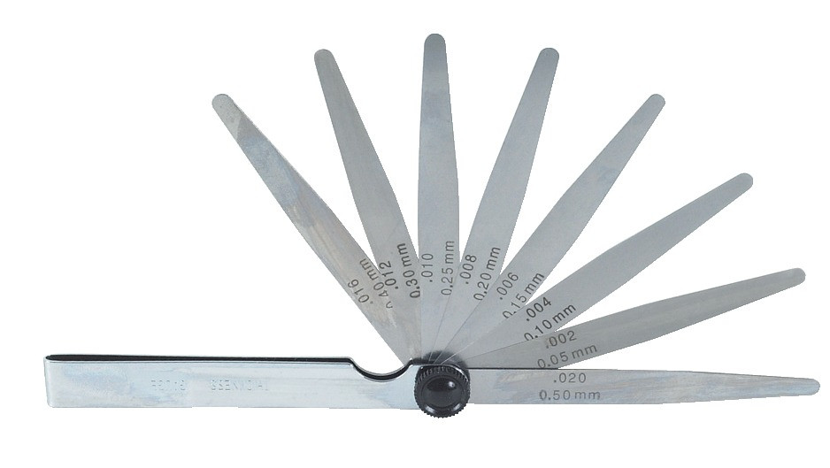Fühlerlehre, aus Lehrenbandstahl, Blatt Anzahl: 13, Stärke 0,05-1,0 mm