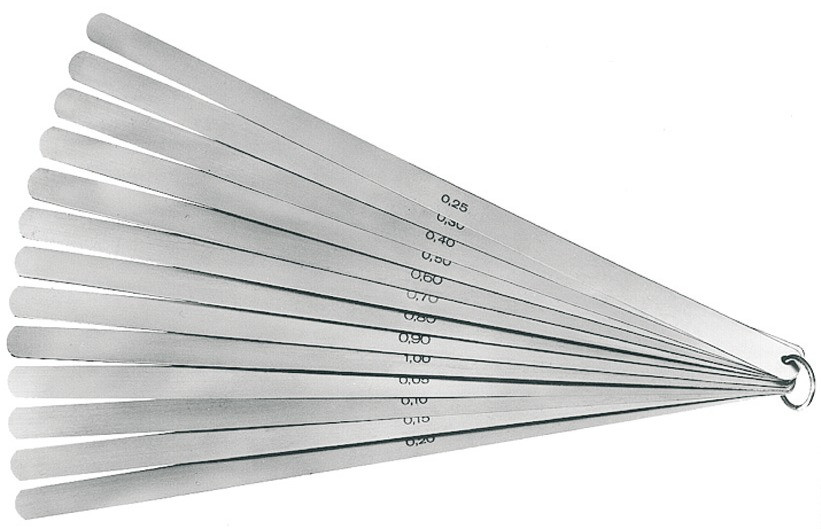 Fühlerlehre, lange Ausführung, Blatt Anzahl: 20, Stärke 0,05-1,0 mm