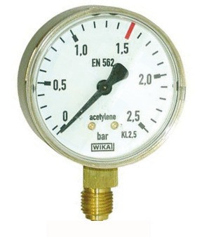 Lorch Manometer für Acetylen 1,5/2,5 bar