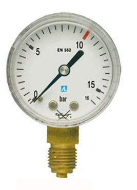 AGA Arbeitsmanometer für Sauerstoff 16 bar
