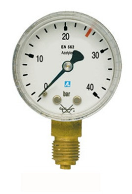 AGA Inhaltsmanometer für Azetylen 40 bar