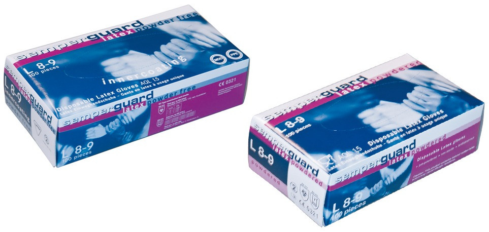 Einweghandschuhe Sempermed Latex puderfrei S (6-7) 100 ST/PAK