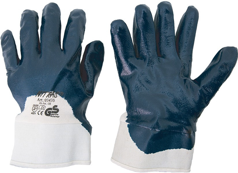 Nitrilhandschuh mit Stulpe Blau Gr. 11