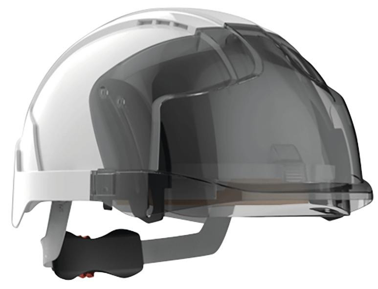 Schutzhelm JSP EVO®VISTASHIELD weiß und Reflexstreifen