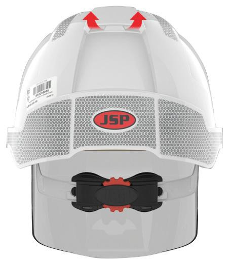 Schutzhelm JSP EVO®VISTASHIELD weiß und Reflexstreifen