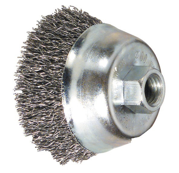RECA Topfbürste Ø 80 mm gewellter Edelstahl Draht Stärke 0,35mm