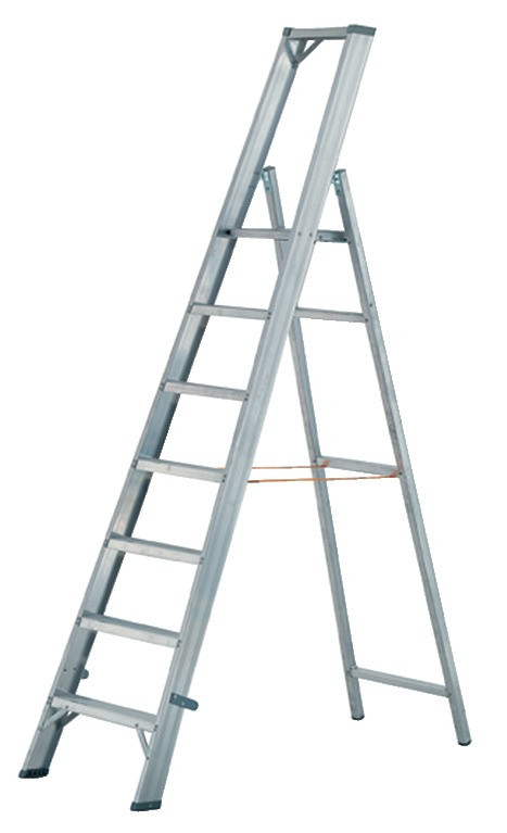 Plattformleiter aus Aluminium, Sprossen: 10, Höhe m: 3,15