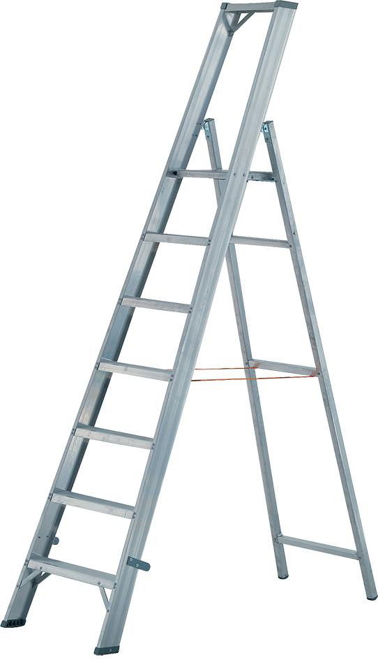 Plattformleiter aus Aluminium, Sprossen: 7, Höhe m: 2,40