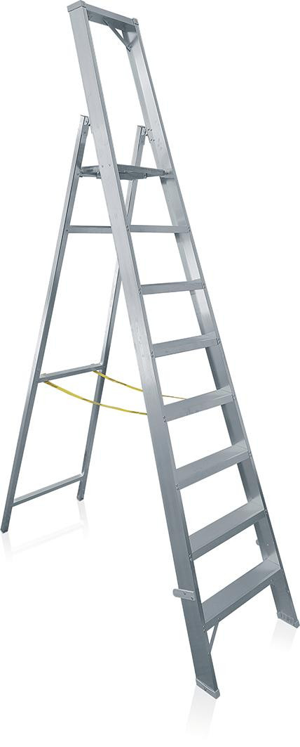 Plattformleiter aus Aluminium, Sprossen: 8, Höhe m: 2,65