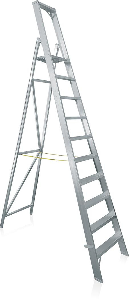 Plattformleiter aus Aluminium, Sprossen: 10, Höhe m: 3,15