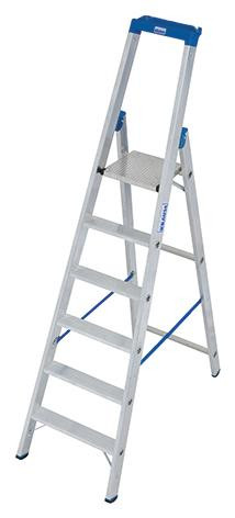 Stabilo Stufen-Stehleiter,Sprossen 6,Höhe 2,20m,Arbeitshöhe 3,40m,Gewicht 8,4kg