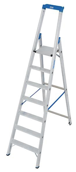 Stabilo Stufen-Stehleiter,Sprossen 7,Höhe 2,45m,Arbeitshöhe 3,65m,Gewicht 9,5kg