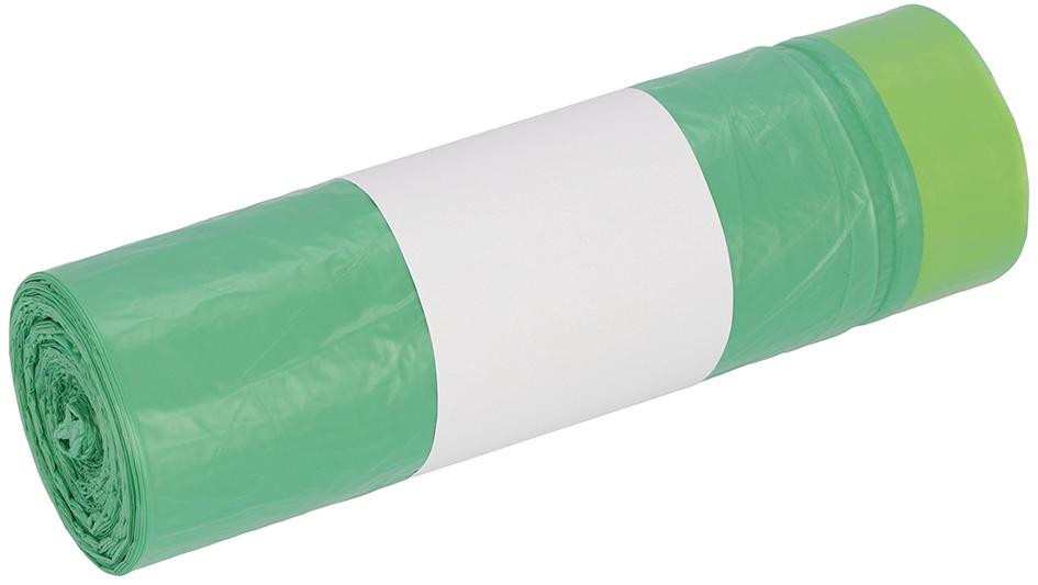 Zugbandbeutel HDPE 60L grün 20 Stück per Rolle