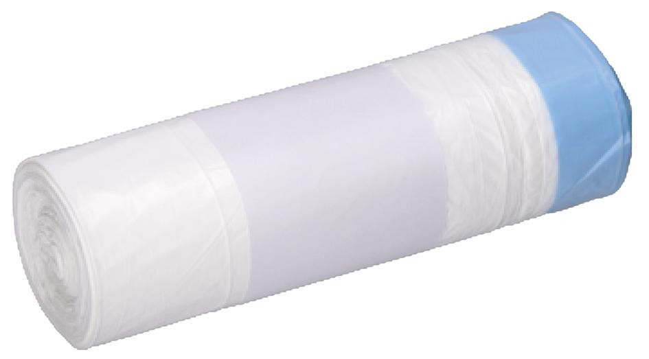 Zugbandbeutel HDPE 35 L weiß stark 25 Stück per Rolle